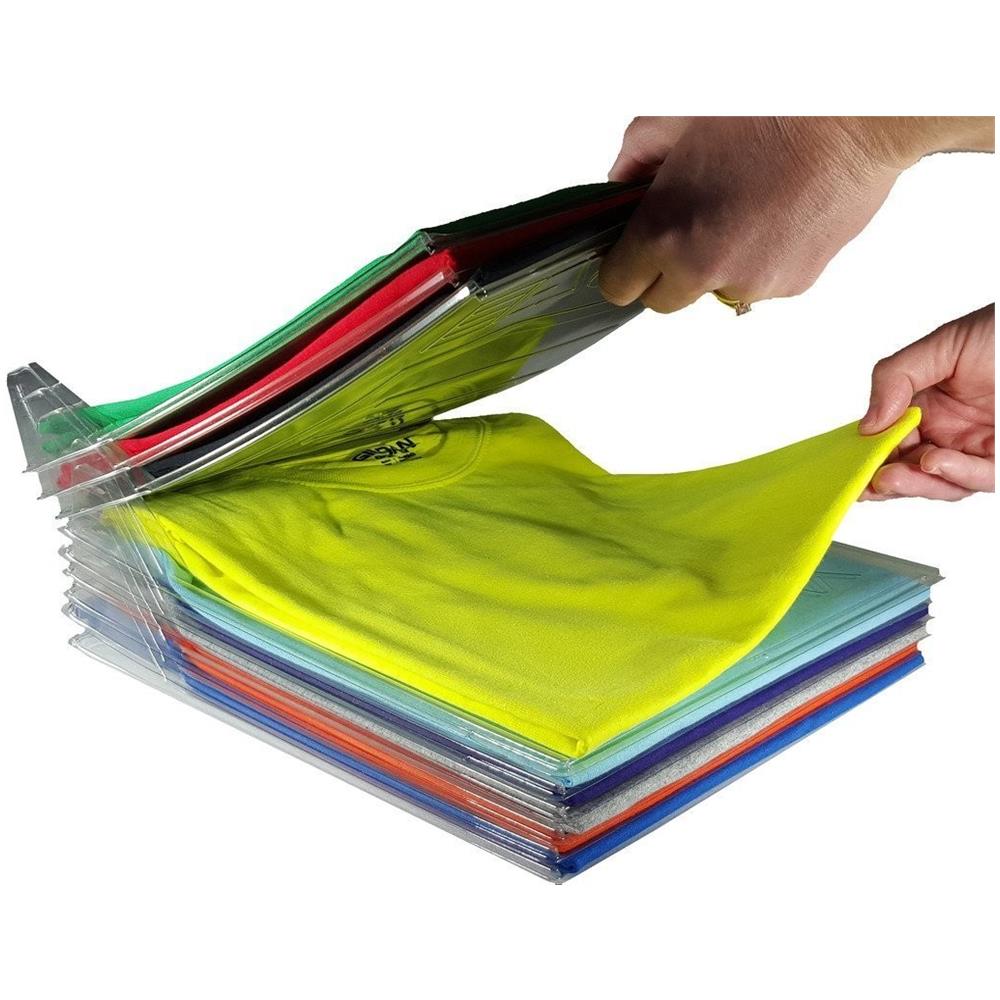 Sistema Salvaspazio Pieghevole Per Armadio Cassetti T-shirt Camicie 20 Pezzi - Foto 2