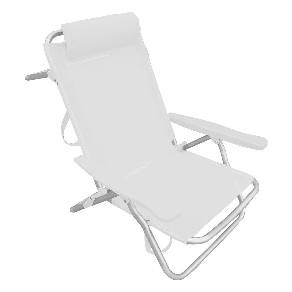 Sedia Sdraio Spiaggina Bianco 2pz Reclinabile 53x62x77h Mare Spiaggia - Foto 1
