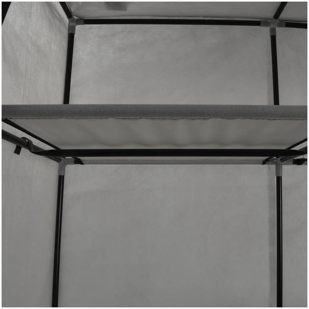 Armadio Con Scomparti E Aste Grigio 150x45x175 Cm In Tessuto - Foto 2