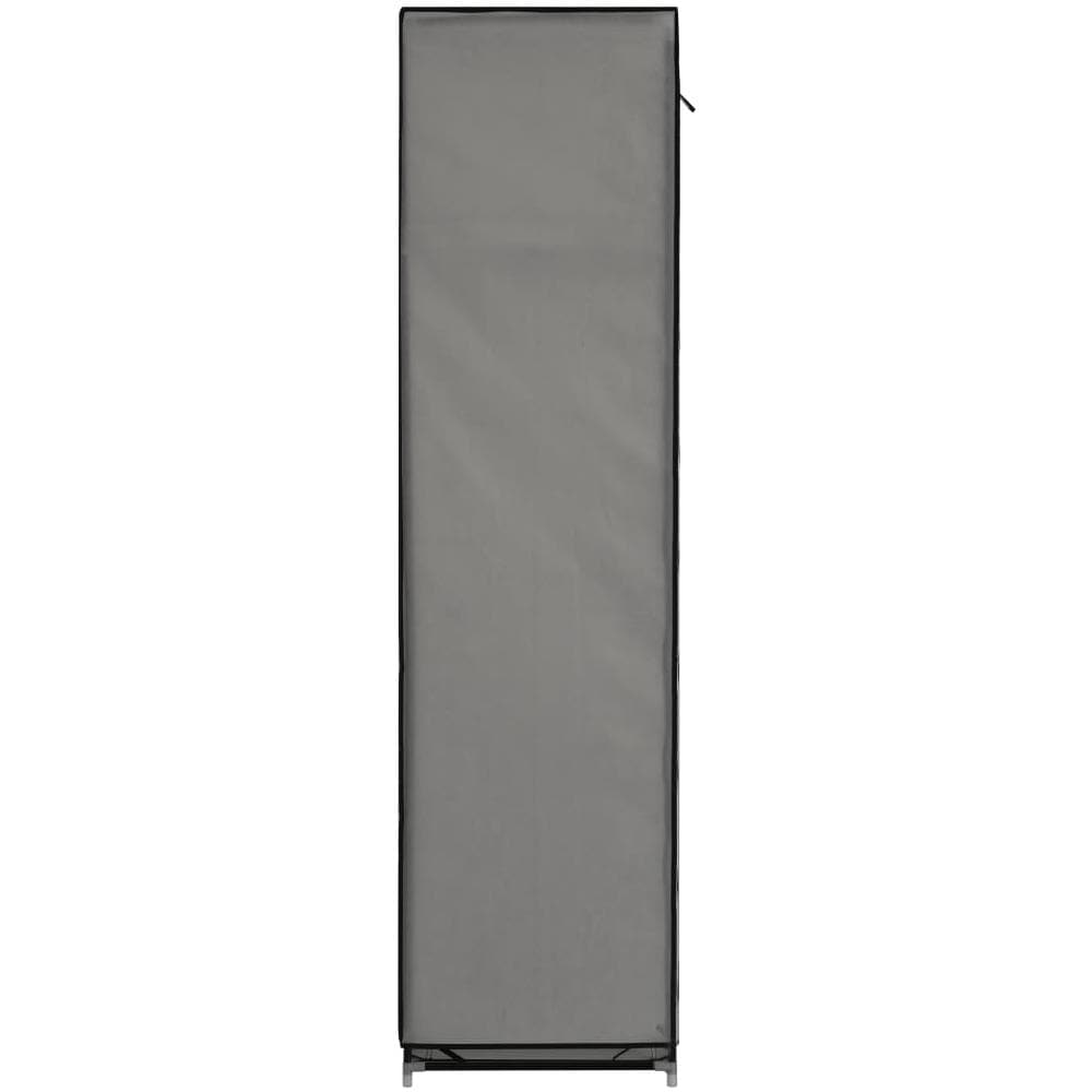 Armadio Con Scomparti E Aste Grigio 150x45x175 Cm In Tessuto - Foto 9