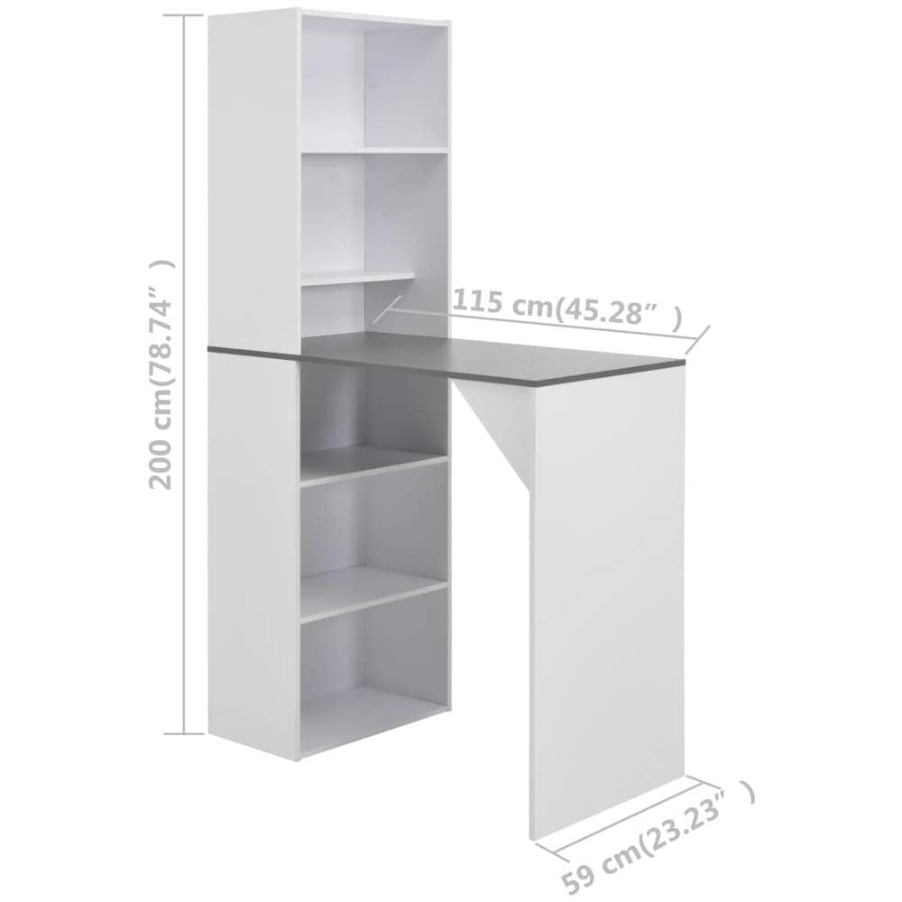 Tavolo da Bar con Mobiletto Bianco 115x59x200 cm - Foto 10