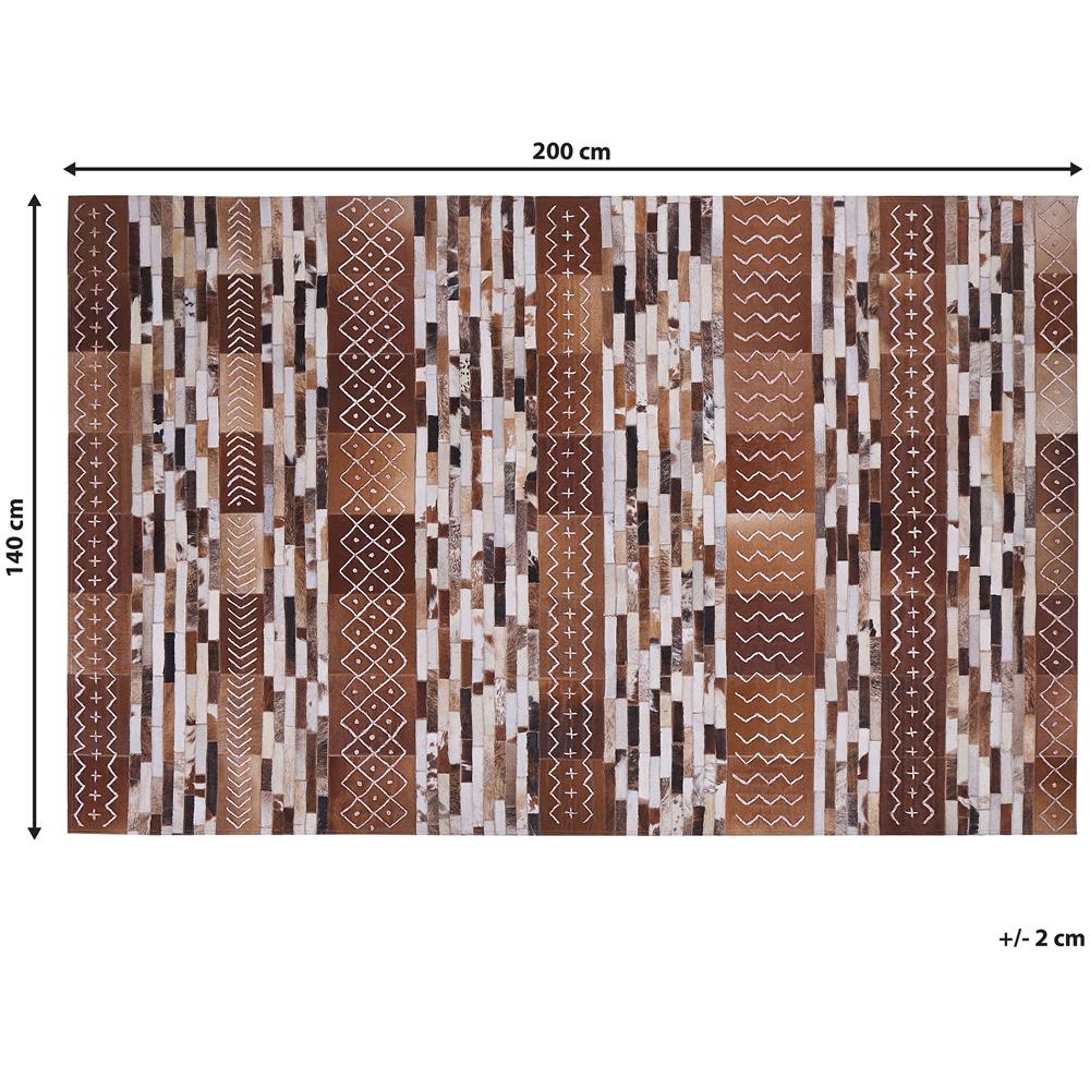 Tappeto Rettangolare In Pelle Marrone 160x230cm Herekli - Foto 2