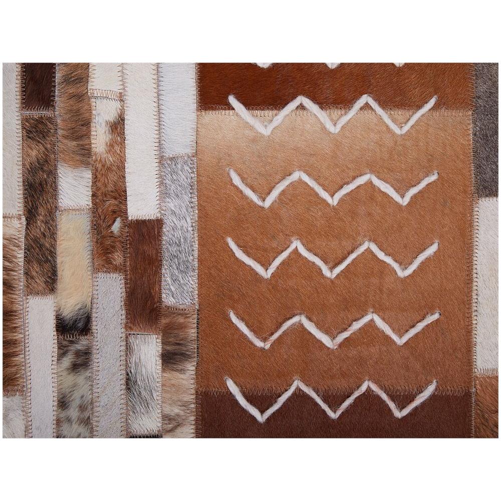 Tappeto Rettangolare In Pelle Marrone 160x230cm Herekli - Foto 10