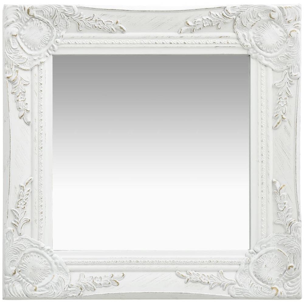 Specchio Da Parete Stile Barocco 40x40 Cm Bianco - Foto 1