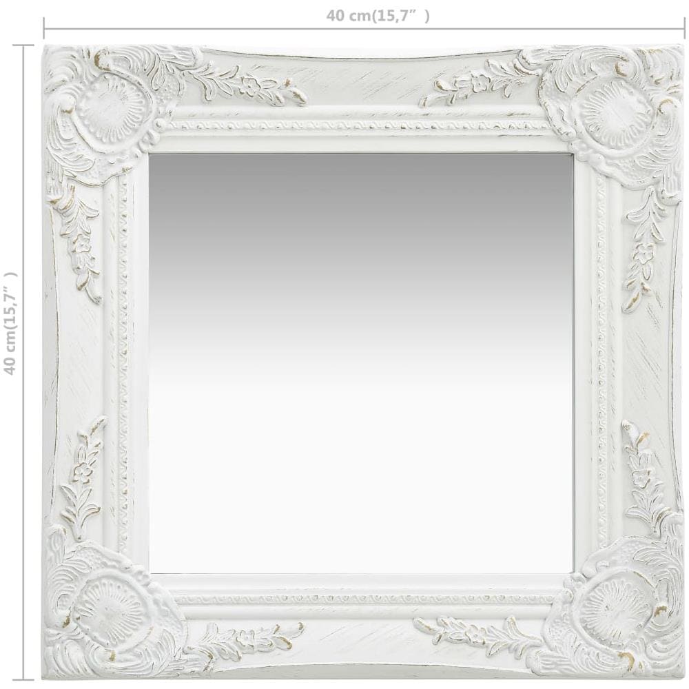 Specchio Da Parete Stile Barocco 40x40 Cm Bianco - Foto 5