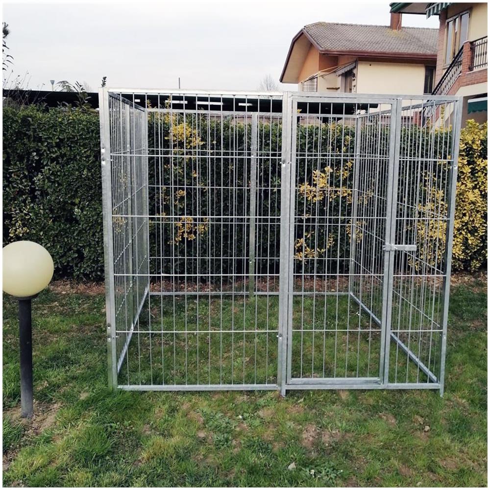Box Per Cani Singolo Da Esterno Recinzione In Rete Zincatura Elettrolitica Dimensioni 200 X 200 X H 180 Cm - Foto 5