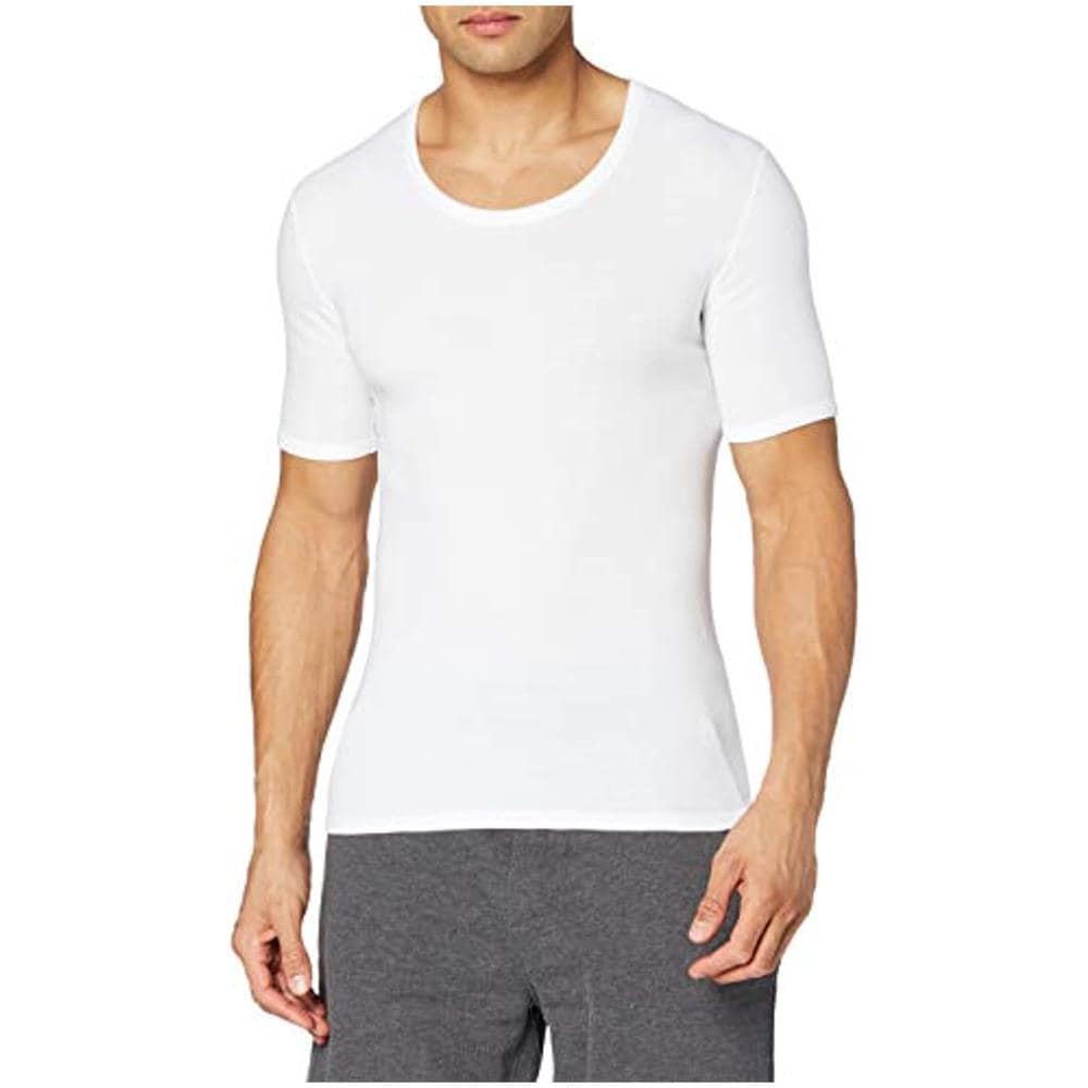 2 Pack Uomo Canottiera 1/2 Arm Cotone Costine M-xxxl - Bianco - Bianco, 8 (tg. Xx-large) - Foto 4