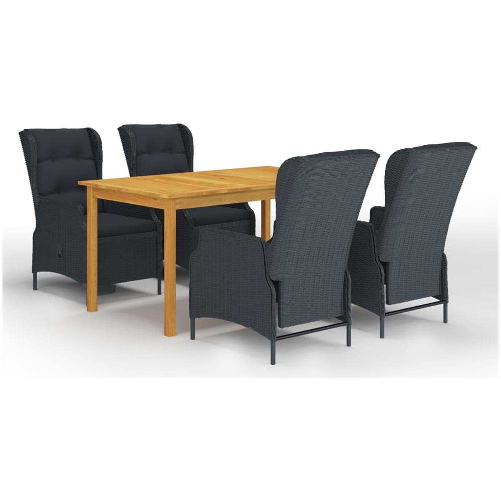 Set Mobili Da Pranzo Per Giardino 5 Pz Grigio Scuro - Foto 1