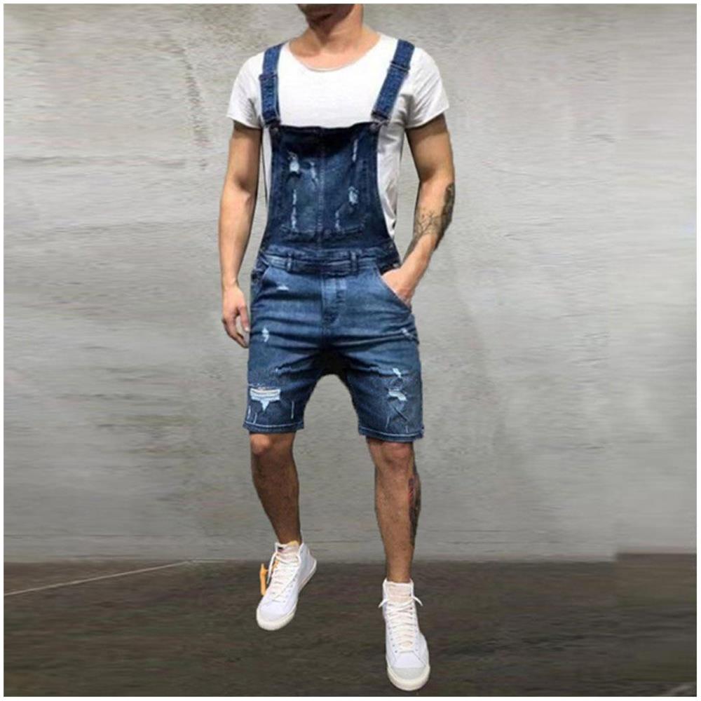 SLOWMOOSE - Jeans Strappati Da Uomo Oversize, Shorts Di Tute, Denim Estivi,  Salopette Per Pantaloni Con Bretelle Da Uomo [ b / M] - ePRICE
