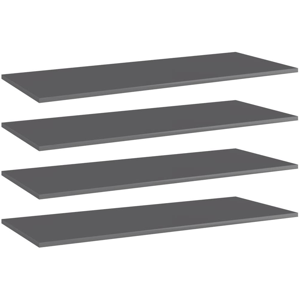 Ripiani per Libreria 4pz Grigio Lucido 100x40x1,5cm Multistrato - Foto 1