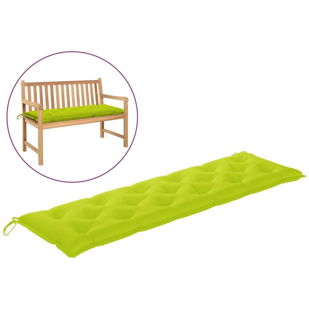 Cuscino per Panca Giardino Verde Brillante 180x50x7 cm Tessuto - Foto 1