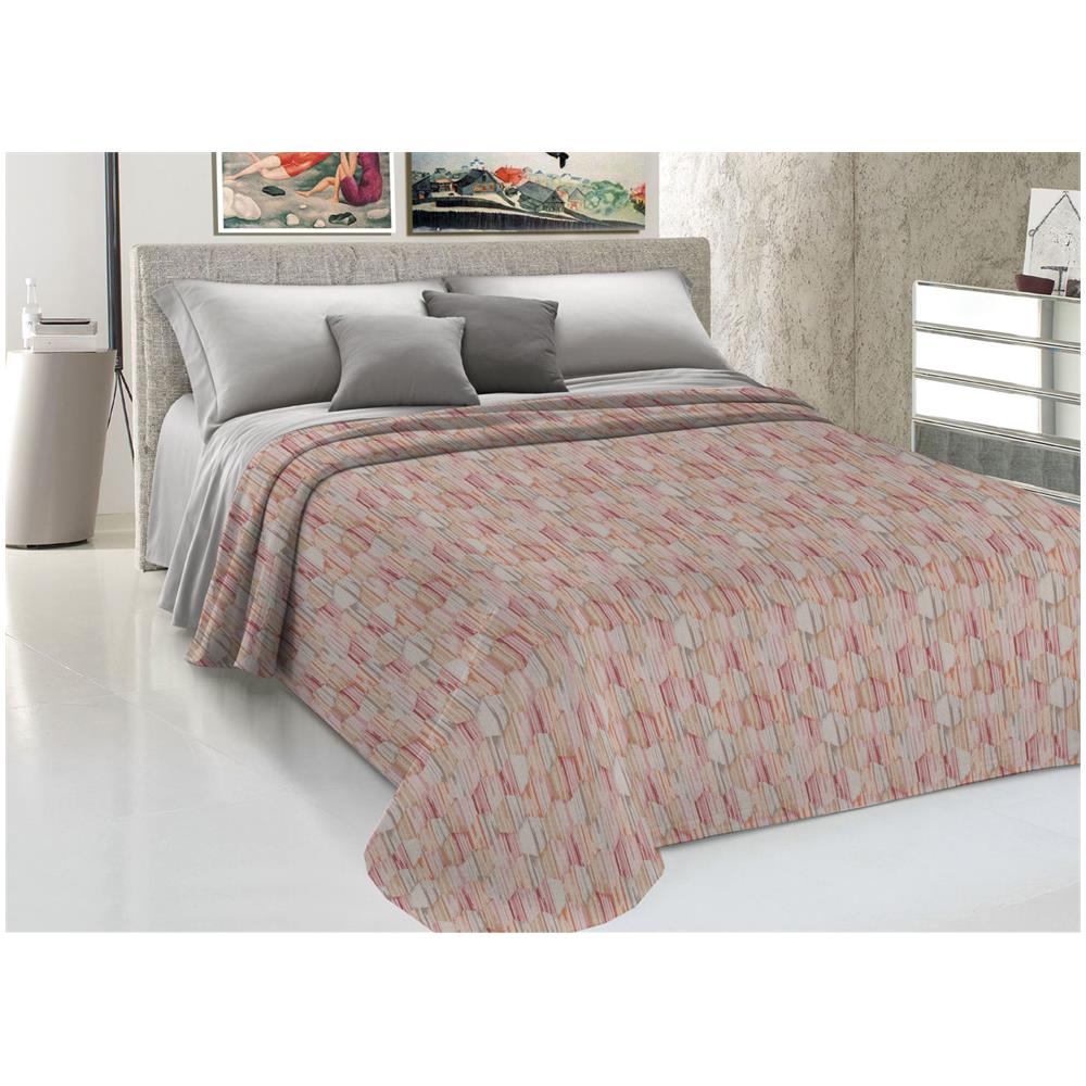 Copriletto Piquet Primavera Estate 100% Cotone Disegno Alveo Vari Colori Matrimoniale Arancio - Foto 1