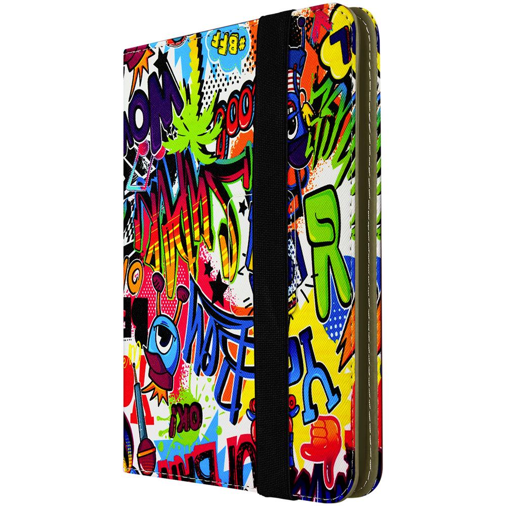 Custodia Tablet 10 Pollici Funzione Stand Con Elastico Design Street Art - Foto 5