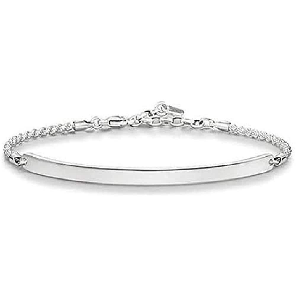 Donne-braccialetto Amore Ponte 925 Argento Zircone Nero Da 18 Cm - Lba0008-001-12 L18v- - Foto 1
