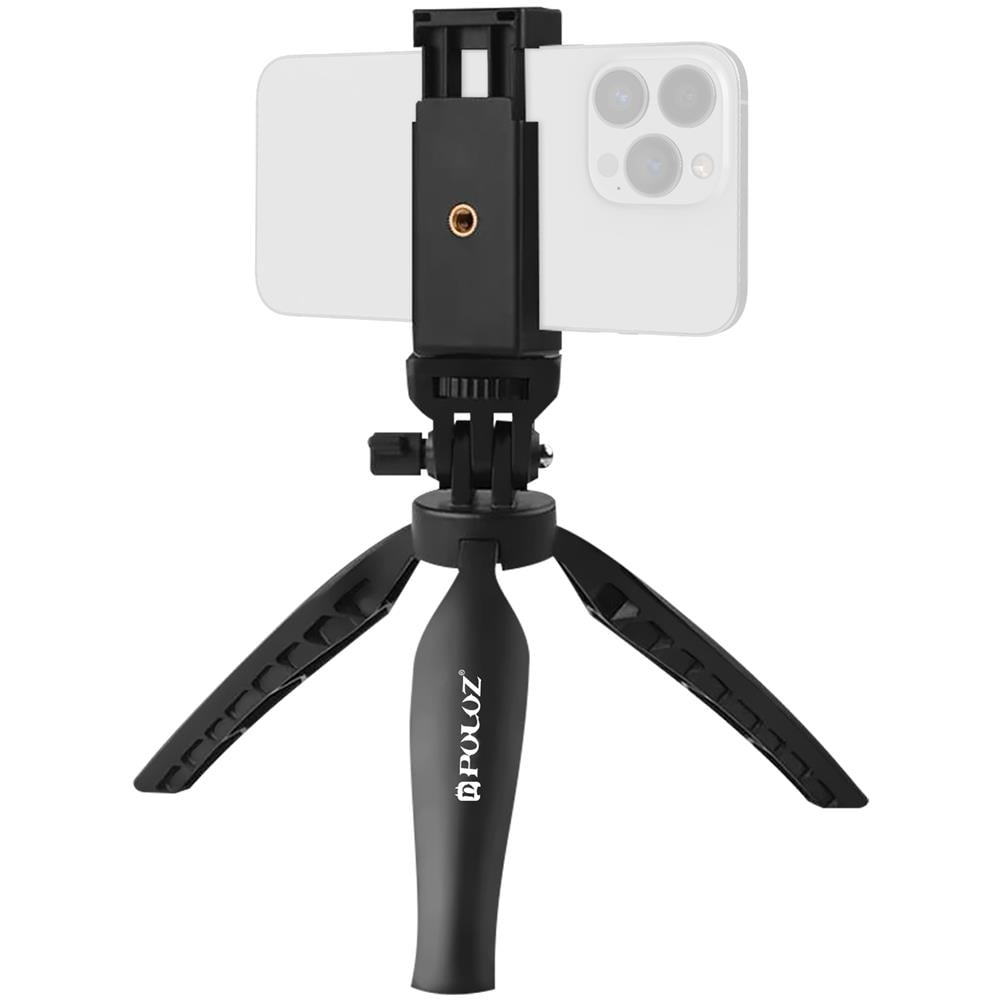 Treppiedi Smartphone Supporto Da Flash E Microfono 180° Antiscivolo Puluz Nero - Foto 5