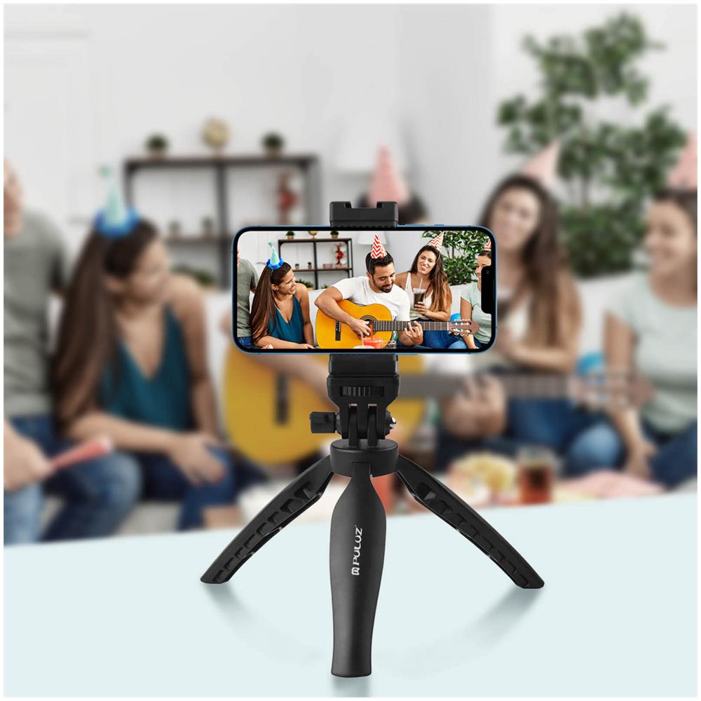 Treppiedi Smartphone Supporto Da Flash E Microfono 180° Antiscivolo Puluz Nero - Foto 2