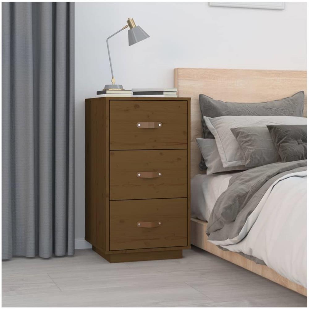 Comodini 2 Pz Miele 40x40x75 Cm In Legno Massello Di Pino - Foto 3
