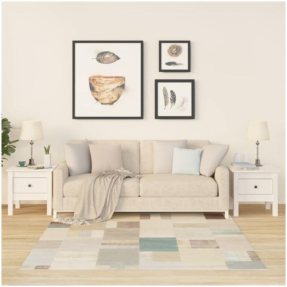 Tavolini 2 Pz Bianchi 40x40x39 Cm Legno Massello Di Pino - Foto 1