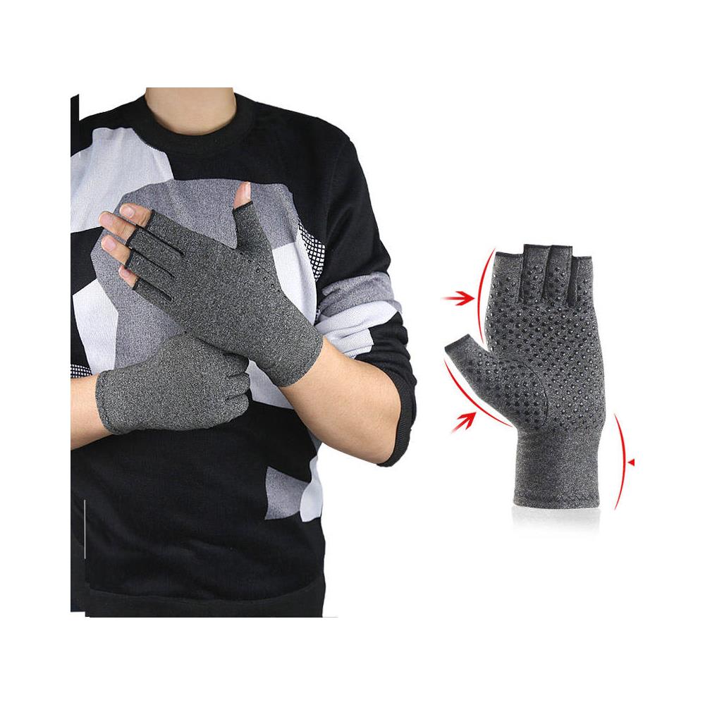 Guanti A Compressione Mezze Dita 1 Paio Grey S - Foto 2