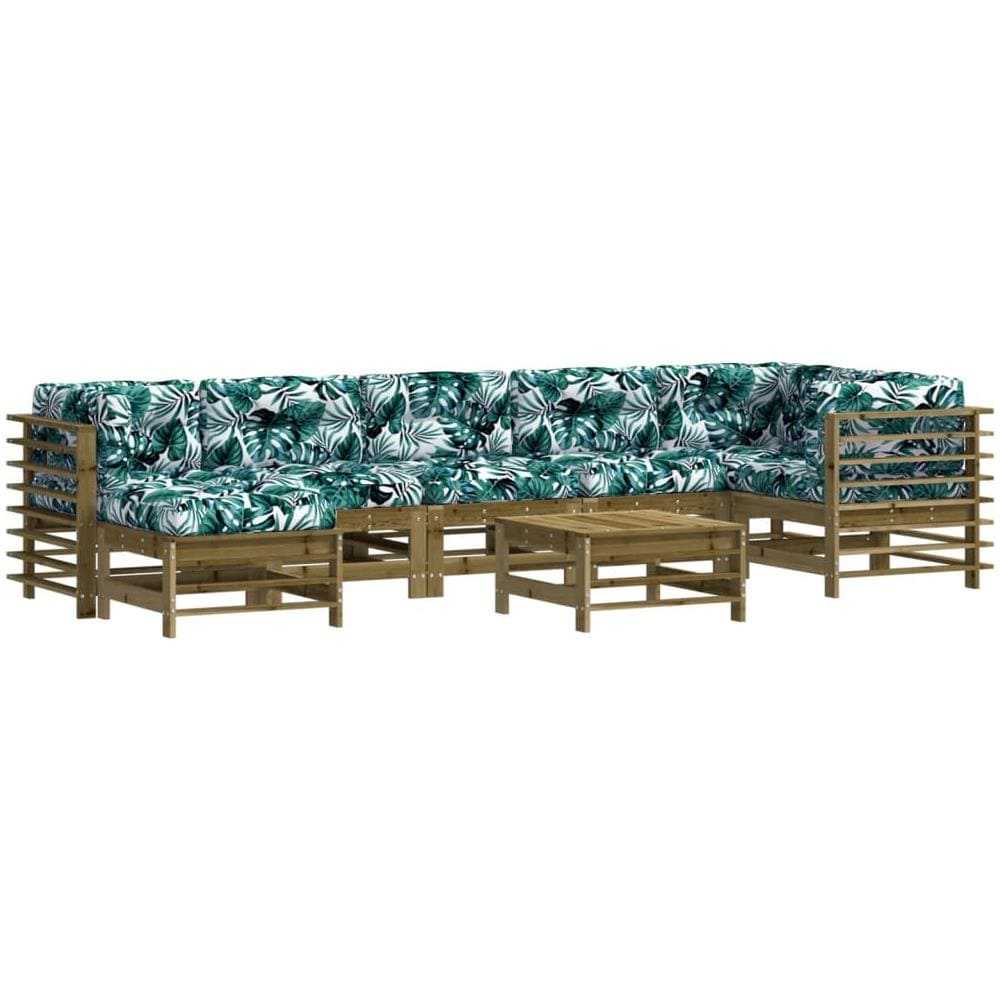 Set Divani Da Giardino 8pz Con Cuscini Legno Impregnato Di Pino - Foto 2
