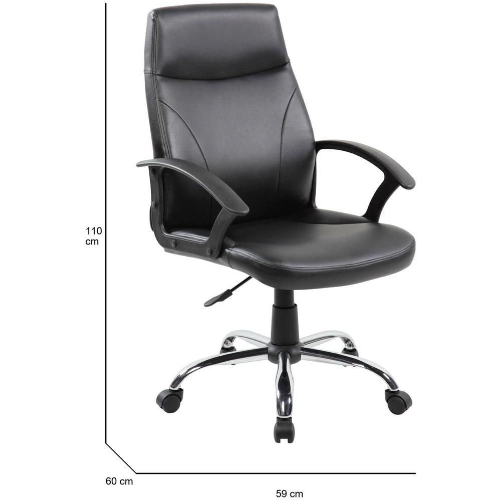 Sedia Da Ufficio Macquarie, Poltrona Direzionale Con Braccioli, Sedia Ergonomica Da Ufficio, Nero, 60x59h100/110 Cm - Foto 2