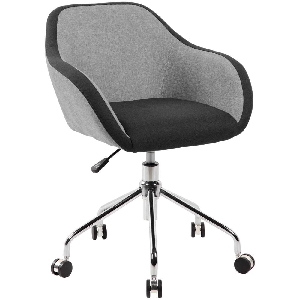 Sedia Da Ufficio Mandurah, Poltrona Operativa Da Ufficio, Seduta Ergonomica Da Ufficio, 56x58h77/84 Cm, Grigio E Nero - Foto 1