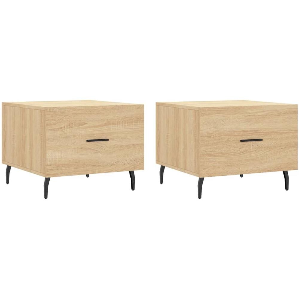 Tavolini Salotto 2pz Rovere Sonoma 50x50x40cm Legno Multistrato - Foto 2