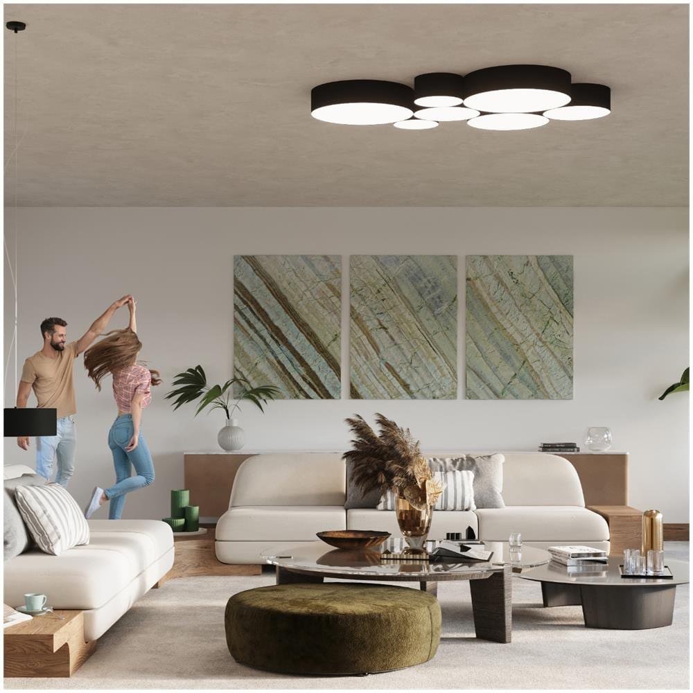 Lampada A Soffitto Arena 55 Nero Sl. 0917 - Minimalista Lampade Da Soffitto Nero 11x55x55 Cm - Foto 7