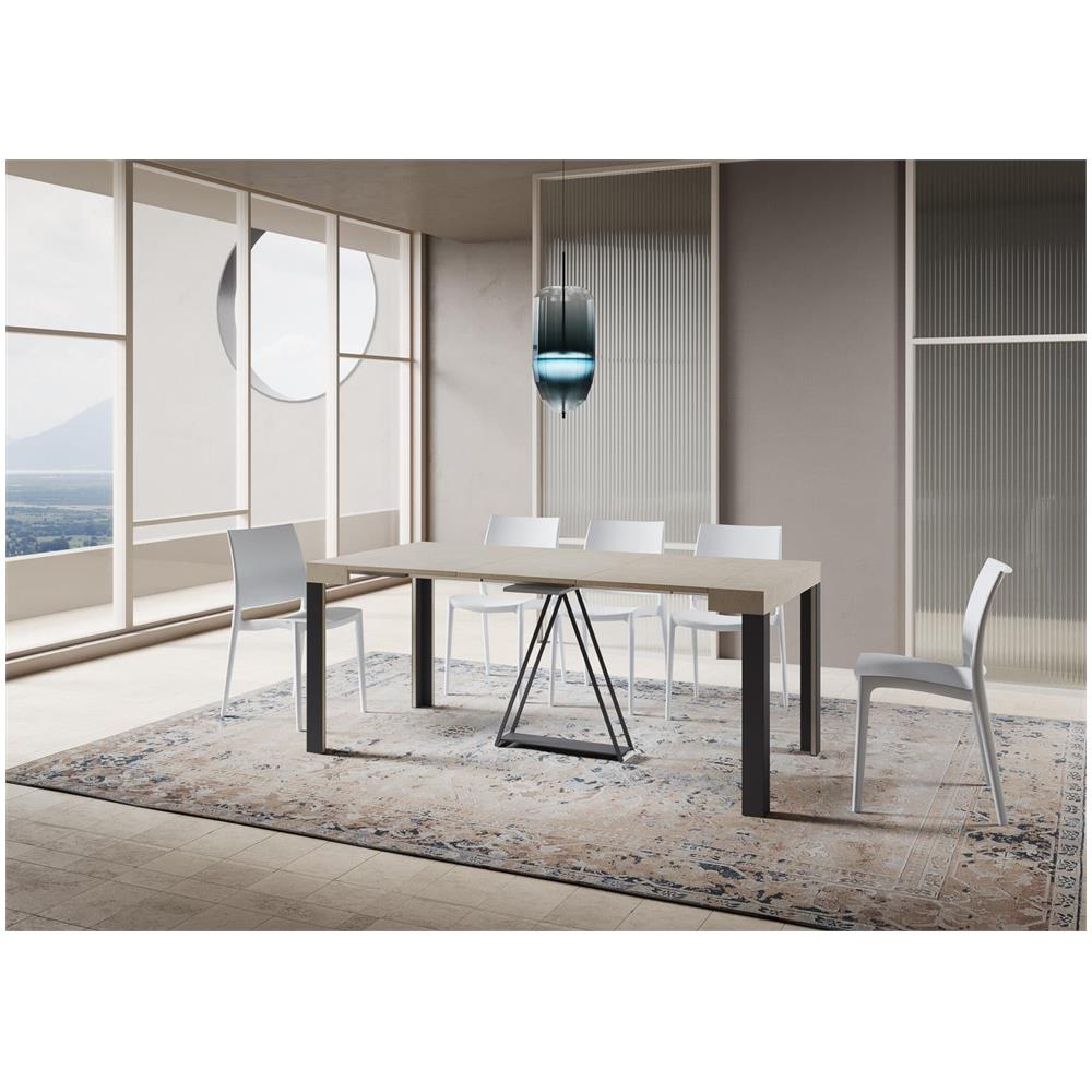 Consolle allungabile 90x40/196 cm Tarax Small cashmere telaio antracite - Foto 3