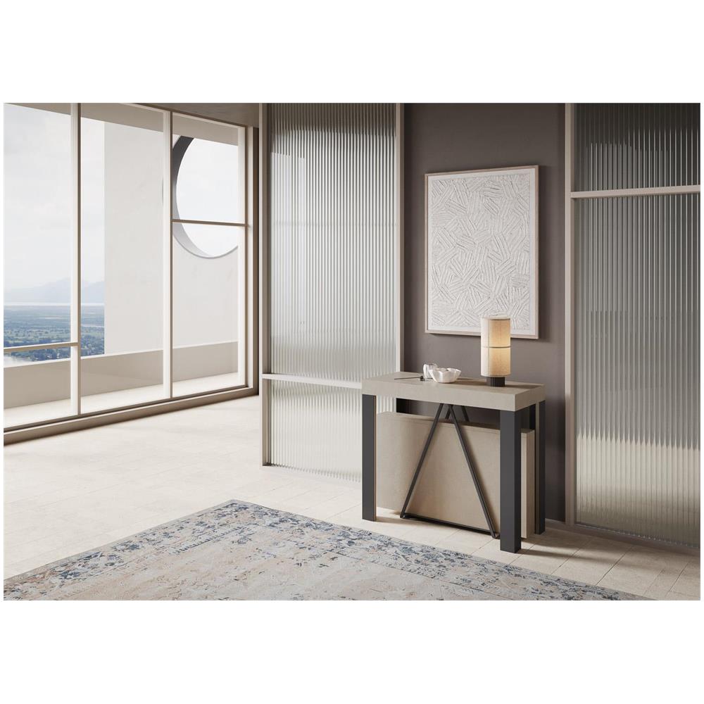 Consolle allungabile 90x40/196 cm Tarax Small cashmere telaio antracite - Foto 2