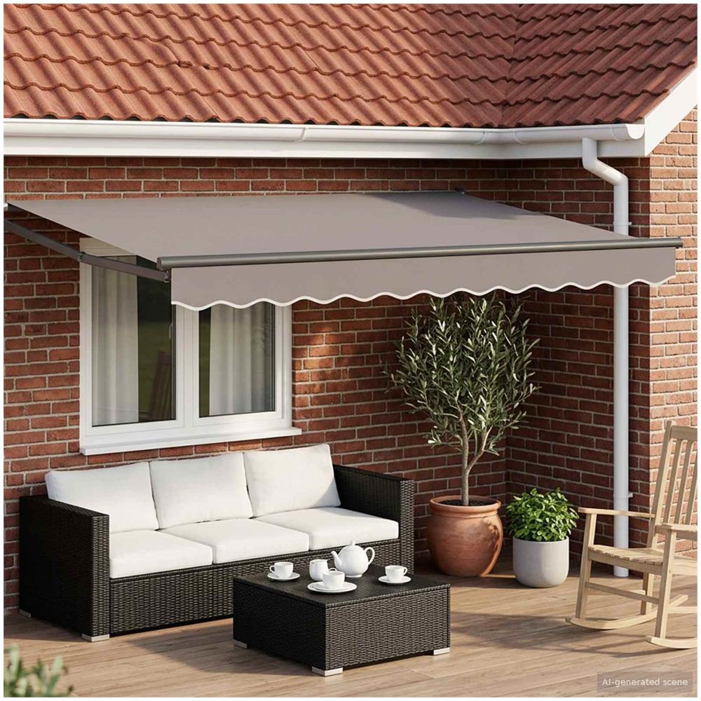 Tenda retrattile manuale con LED Grigio chiaro 3 x 2,5 m - Foto 2
