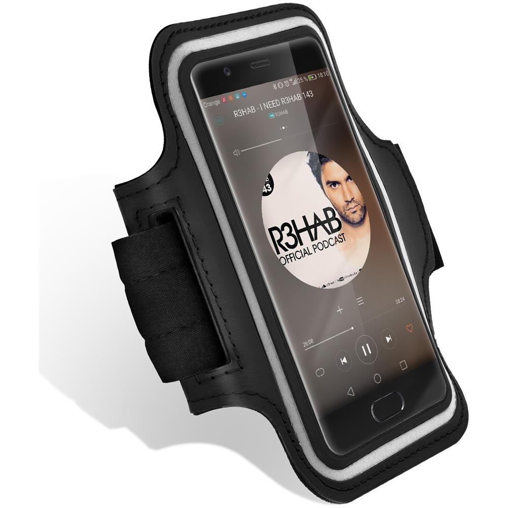 Fascia Da Braccio Sport Smartphone 5.2"" Superficie Touch Neoprene - Nero - Foto 1