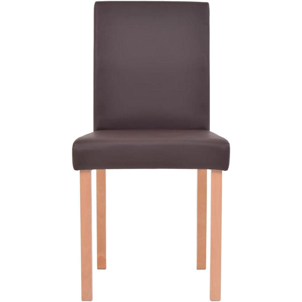 Sedie E Tavolo Pranzo 7 Pz In Pelle Artificiale Quercia Marrone - Foto 7