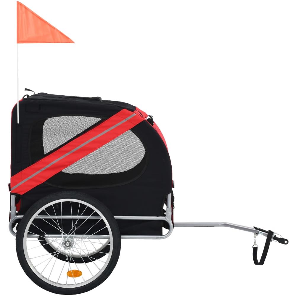 Rimorchio Da Bici Per Cani Rosso E Nero - Foto 2