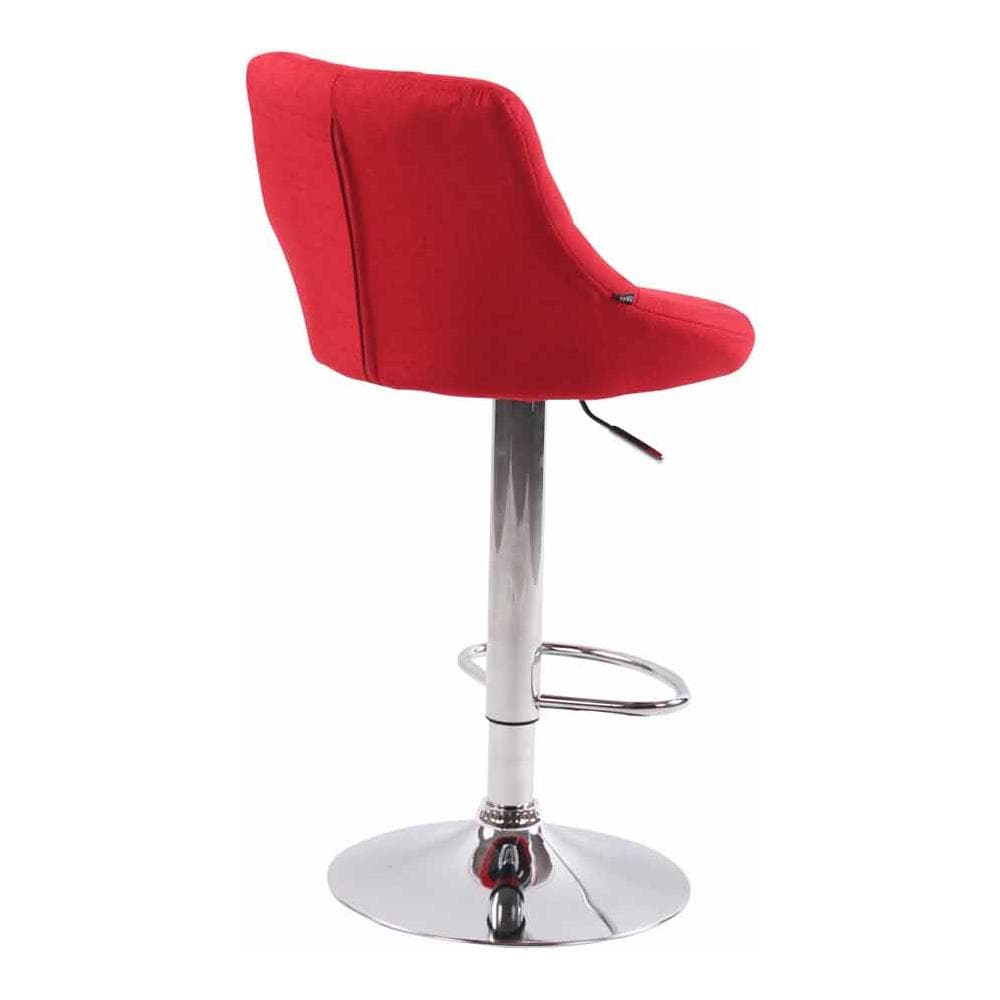 Sgabello Design LAZIO in Tessuto - Sedia Cucina Girevole e Regolabile (83-104 cm) con Poggiapiedi I Sgabello Bar Imbottito Rosso - Foto 4