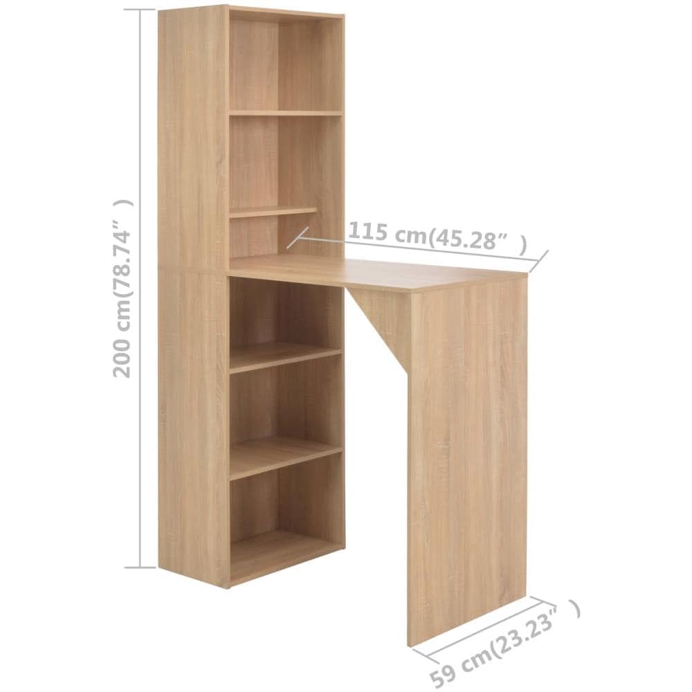 Tavolo da Bar con Mobiletto Rovere 115x59x200 cm - Foto 8