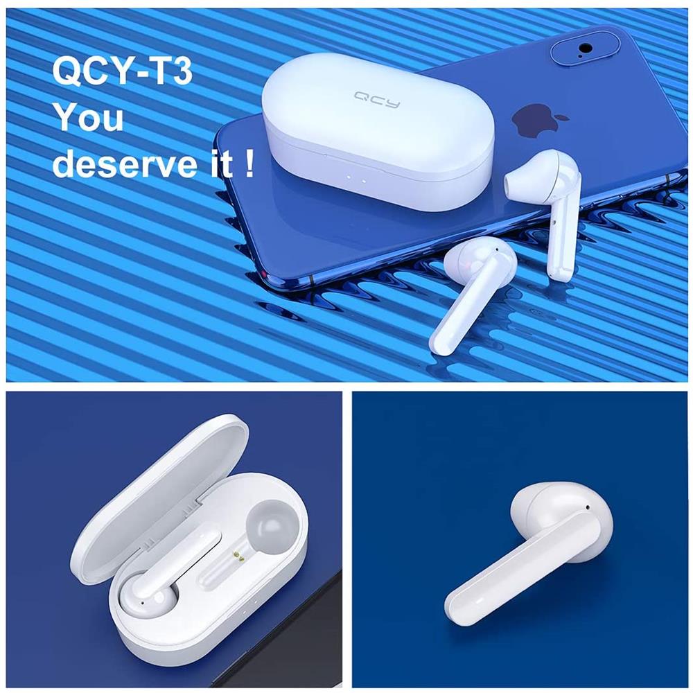 AIYAMAYA - Auricolari Wireless Qcy T3 True Con Custodia Di Ricarica Cuffie  Bluetooth Tws 5.0 Compatibili Con Iphone Android E Altri Smartphone Di  Punta Bianchi - ePRICE