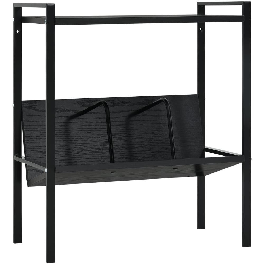 Scaffale Libri 2 Ripiani Nero 52x28x59 cm Legno Multistrato - Foto 1