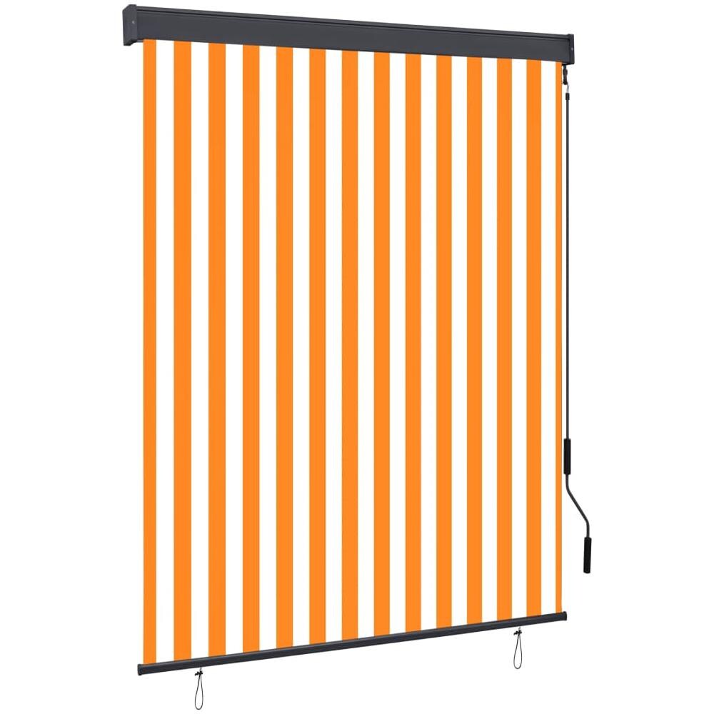 Tenda A Rullo Per Esterni 140x250 Cm Bianco E Arancione - Foto 1