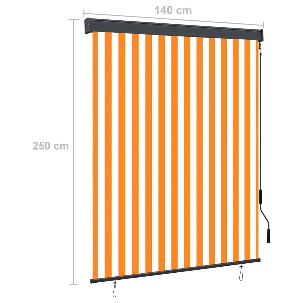 Tenda A Rullo Per Esterni 140x250 Cm Bianco E Arancione - Foto 8