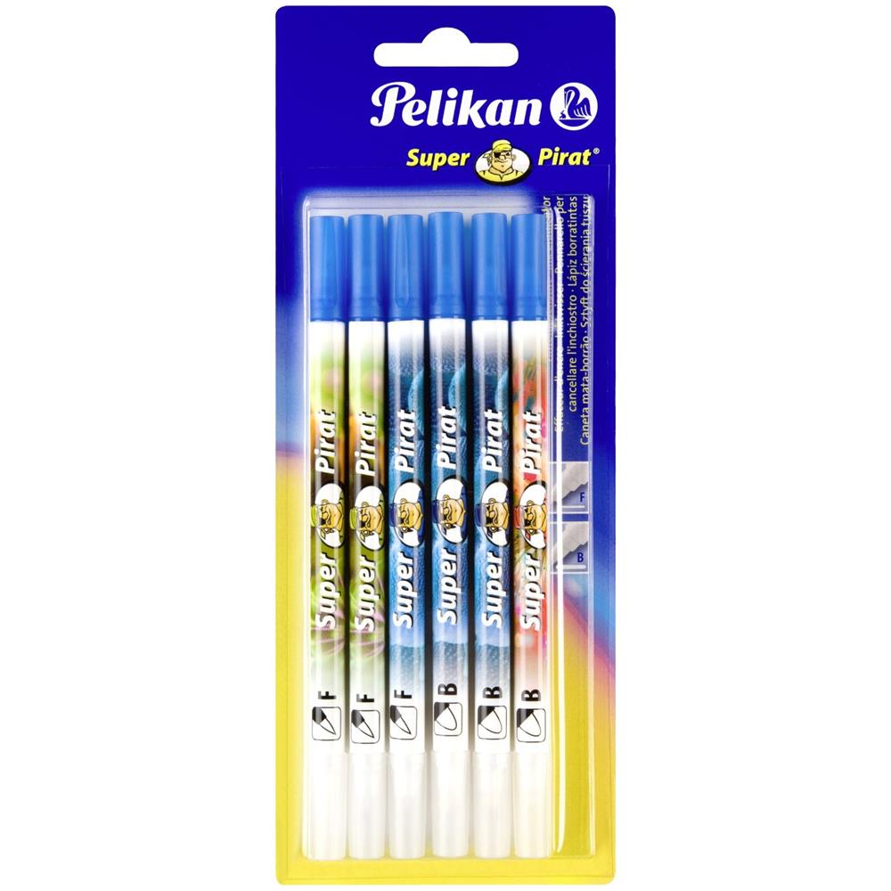 Tintenlscher Super Pirat 850f / b, 6er Blisterkarte Zwei Spitzen - Lschen & Korrigieren, Lscht Knigsblaue - 1 Stck (306696)  - Foto 1