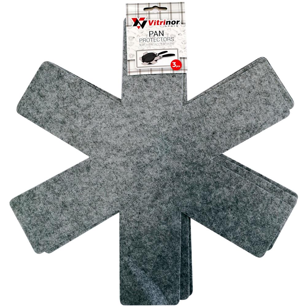 Magefesa 1909001 Set 3 Protezione Per Padelle E Pentole Tessuto Grigio Ideale Per Evitare Graffi Grigio - Foto 1