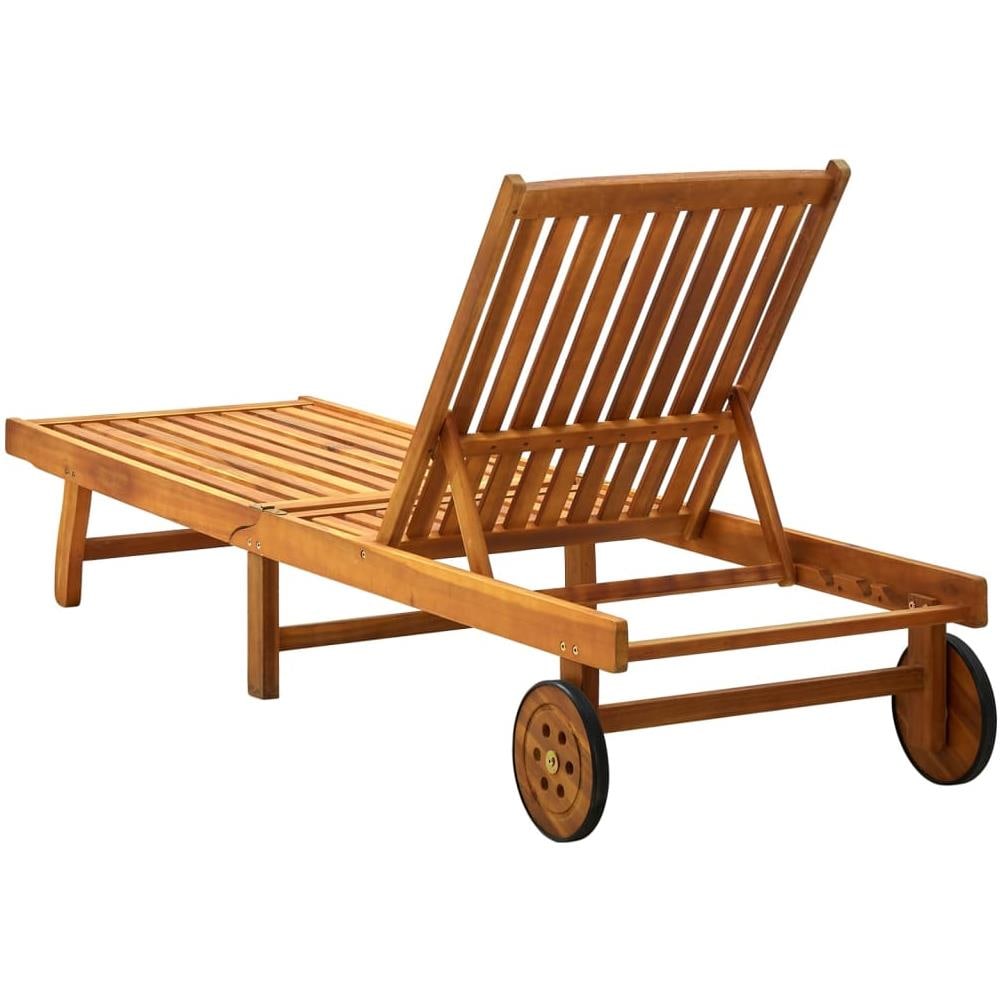 Lettino Prendisole in Legno Massello di Acacia - Foto 3