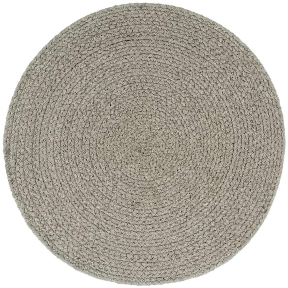 Tovagliette 6 Pz Grigio Neutro 38 Cm Rotonde In Cotone - Foto 3