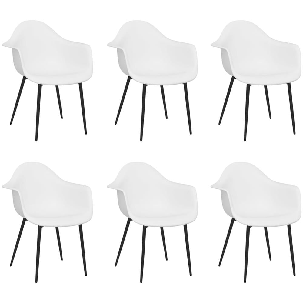 Sedie Da Pranzo 6 Pz Bianche In Pp - Foto 2