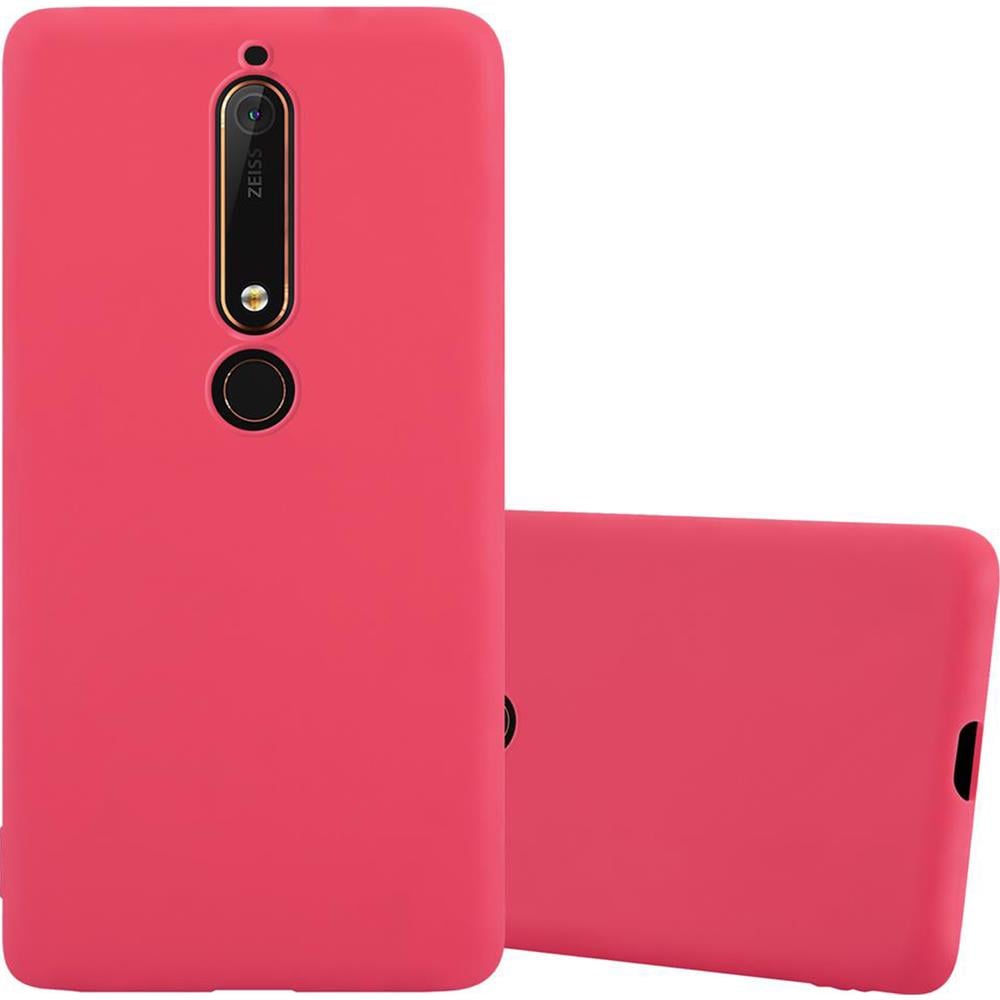 Custodia Compatibile Con Nokia 6 2018 / Nokia 6.1 In Candy Rosso - Coperchio Protettivo In Silicone Tpu Flessibile - Foto 1