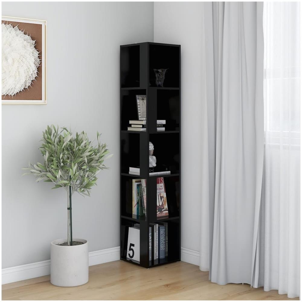 Armadio Angolare Nero 33x33x164,5 cm in Truciolato - Foto 3