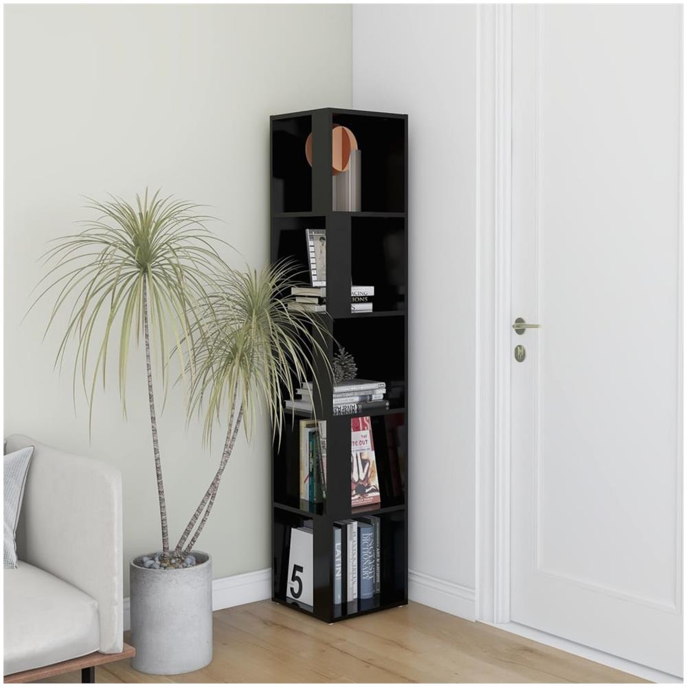 Armadio Angolare Nero 33x33x164,5 cm in Truciolato - Foto 1