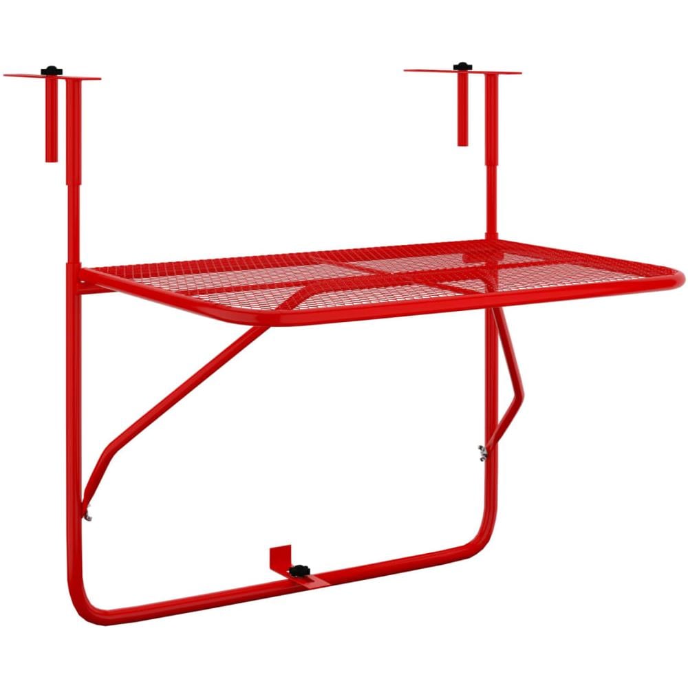 Tavolo Da Balcone Rosso 60x40 Cm In Acciaio - Foto 2