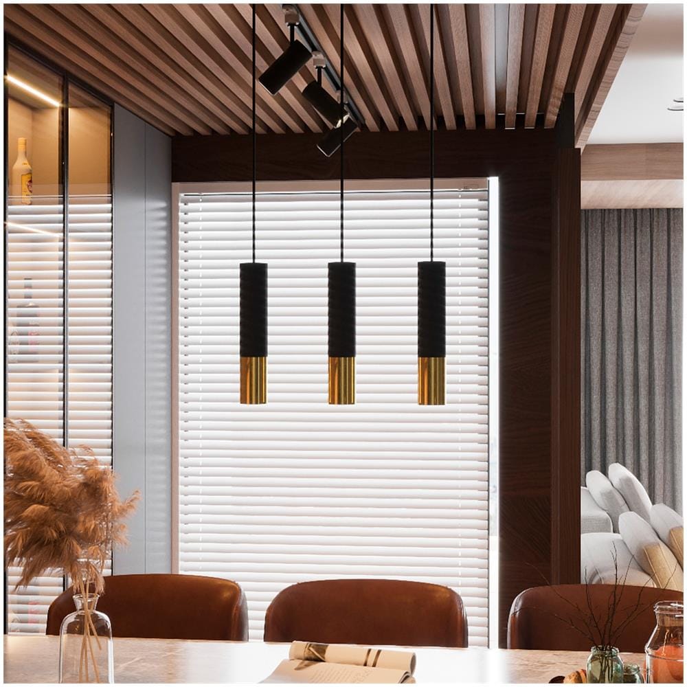 Lampada A Sospensione Metallo Loopez 3p Sollux Dorato 900xø200 Mm Metallo - Foto 1